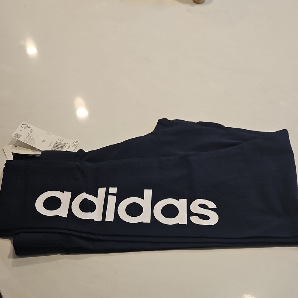 Adidas Blue Leggings Athletic Fit